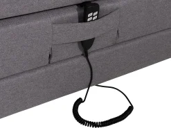Conjunto boxspring relax CASTEL tecido cinza claro 100x200cm