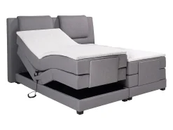 Conjunto boxspring relax CASTEL tecido cinza claro 2x80x200cm