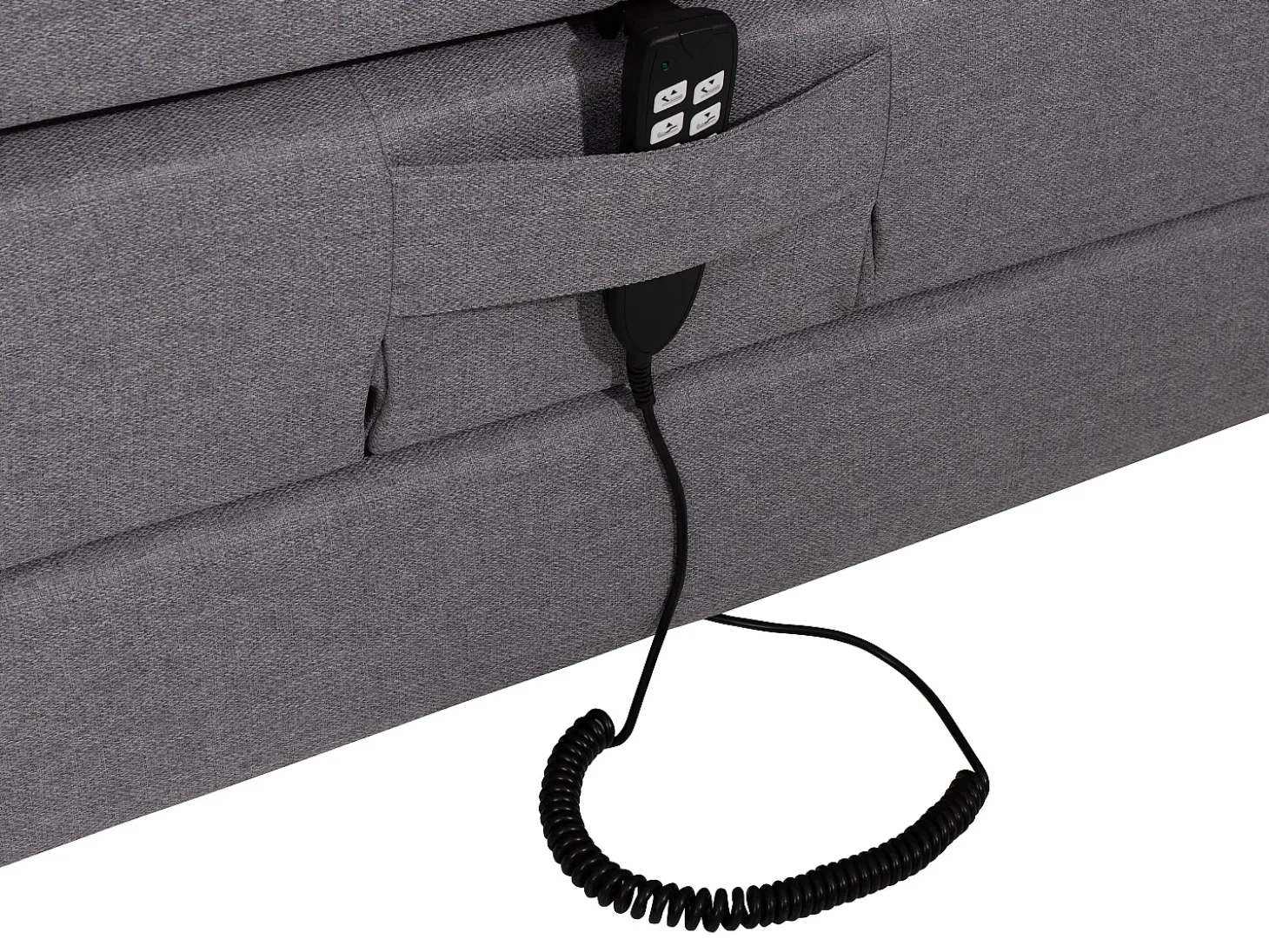 Conjunto boxspring relax CASTEL tecido cinza claro 2x80x200cm