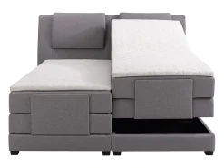 Conjunto boxspring relax CASTEL tecido cinza claro 2x80x200cm