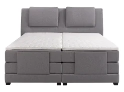 Conjunto boxspring relax CASTEL tecido cinza claro 2x80x200cm