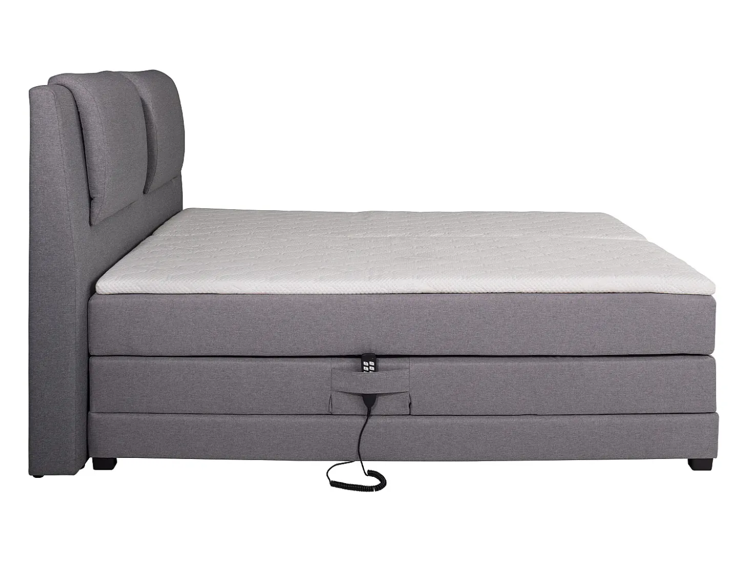 Conjunto boxspring relax CASTEL tecido cinza claro 2x80x200cm