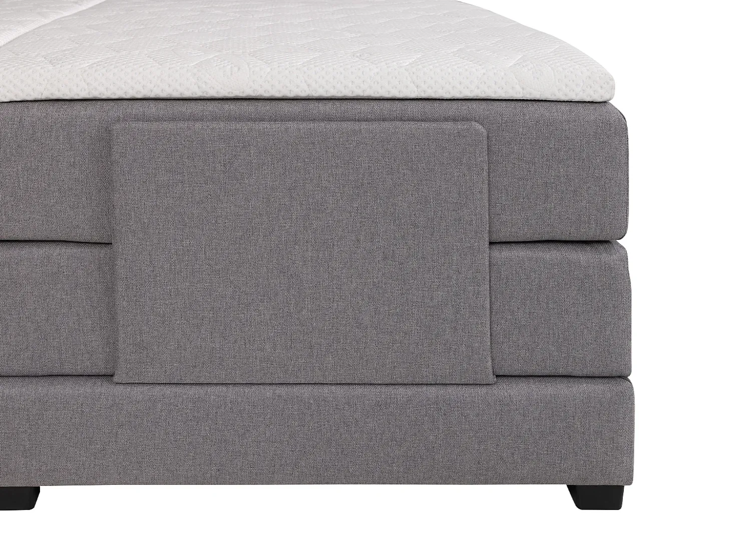 Conjunto boxspring relax CASTEL tecido cinza claro 2x80x200cm