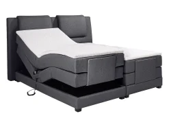 Conjunto boxspring relaxamento CASTEL de PALACIO tecido cinzento - 2x80x200 cm