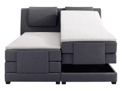 Conjunto boxspring relaxamento CASTEL de PALACIO tecido cinzento - 2x80x200 cm