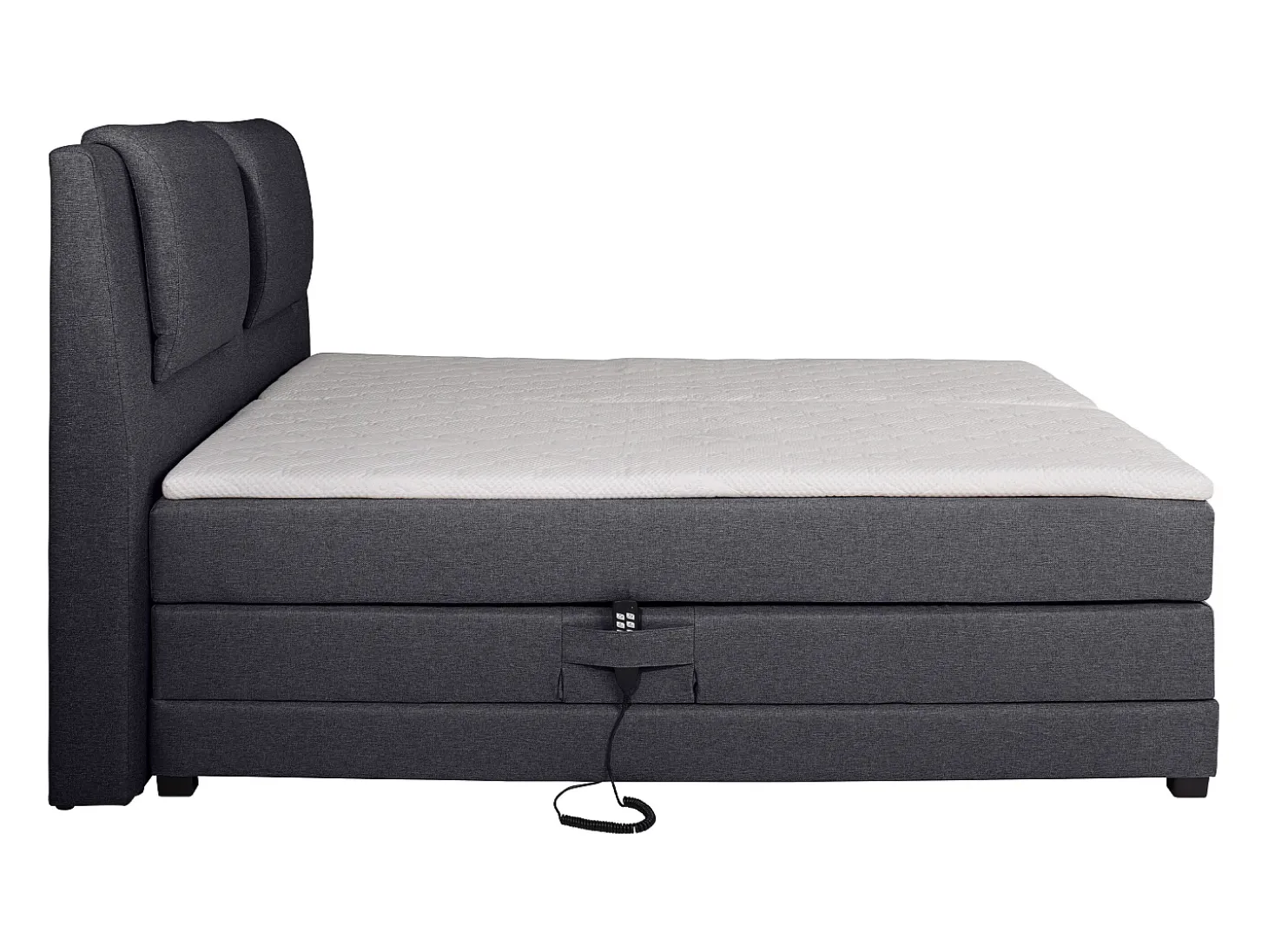 Conjunto boxspring relaxamento CASTEL de PALACIO tecido cinzento - 2x80x200 cm