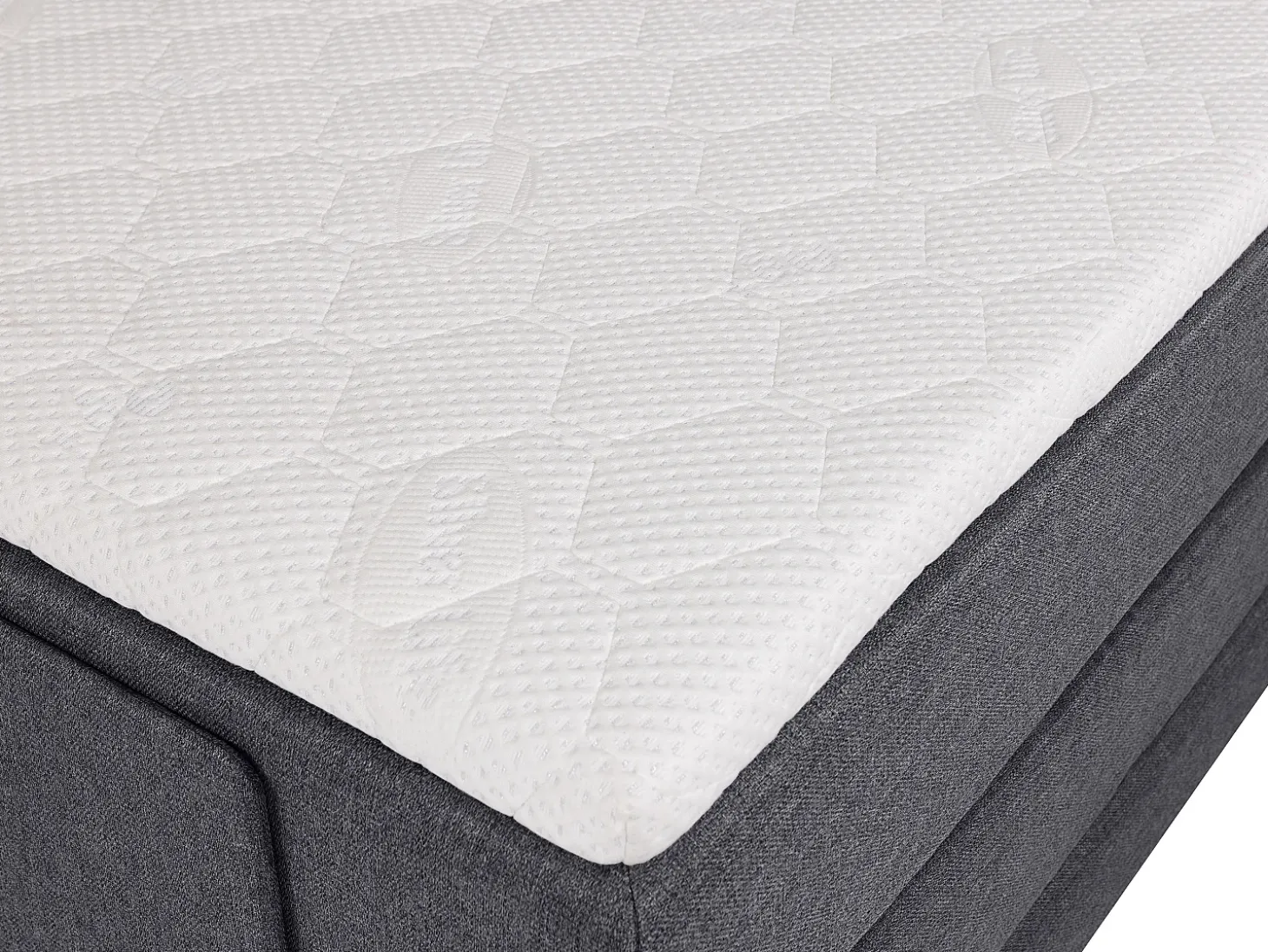 Conjunto boxspring relaxamento CASTEL de PALACIO tecido cinzento - 2x80x200 cm
