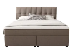 Conjunto boxspring SIERO 180 x 200 cm, tecido, cinzento
