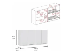 Conjunto Caledon, 35.4/60 cm Al X 103/120 An cm X 70/33.5 P cm, Branco / Caramelo