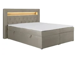 Conjunto completo artigos cama sommiers com arrumação 160x200 cm veludo taupe - ORANA