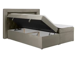 Conjunto completo artigos cama sommiers com arrumação 160x200 cm veludo taupe - ORANA