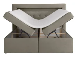Conjunto completo artigos cama sommiers com arrumação 160x200 cm veludo taupe - ORANA