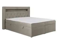 Conjunto completo artigos cama sommiers com arrumação 180x200 cm veludo taupe - ORANA