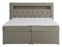 Conjunto completo artigos cama sommiers com arrumação 180x200 cm veludo taupe - ORANA