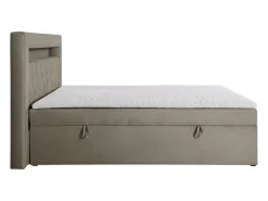 Conjunto completo artigos cama sommiers com arrumação 180x200 cm veludo taupe - ORANA