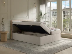 Conjunto completo artigos cama decorativos sommiers arrumação 160x200 cm bege SIAKI