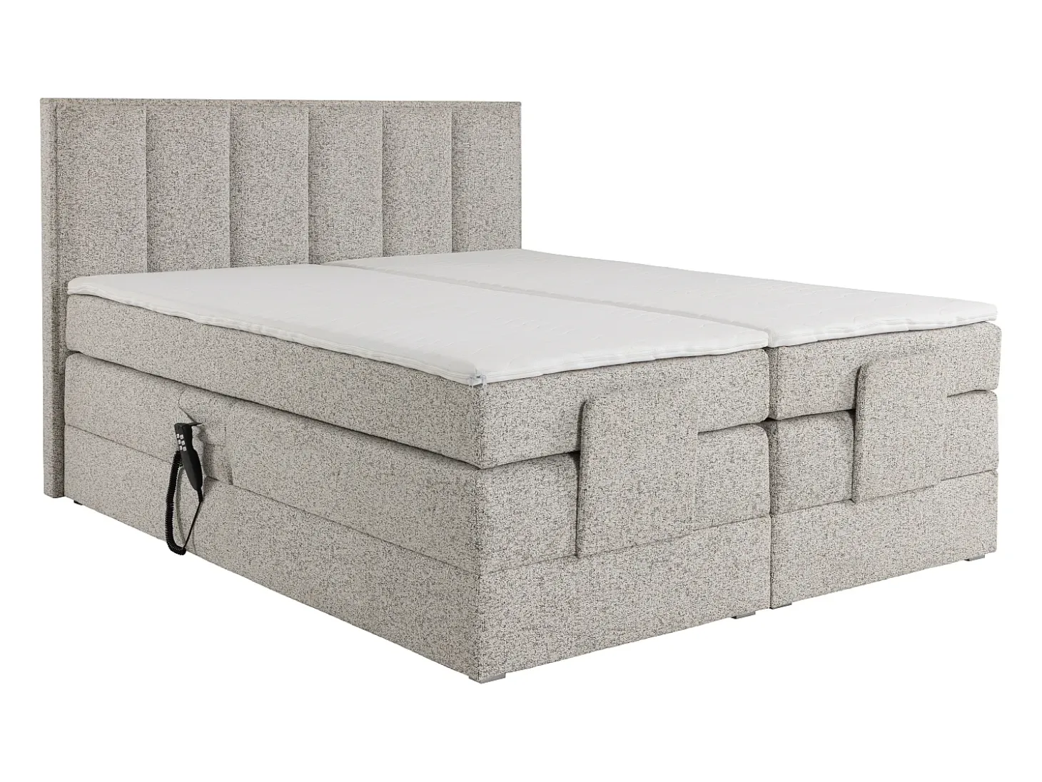 Conjunto completo boxspring elétrica 2 x 90 x 200 cm tecido bege - KALASI de PALACIO