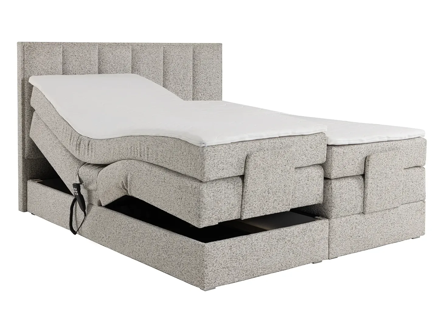 Conjunto completo boxspring elétrica 2 x 90 x 200 cm tecido bege - KALASI de PALACIO