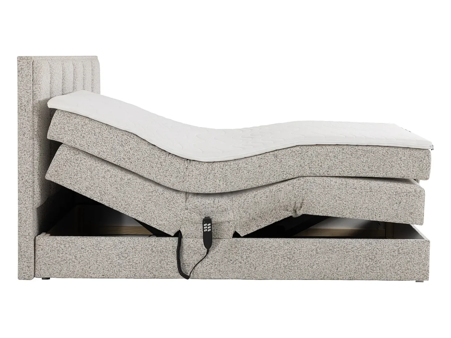 Conjunto completo boxspring elétrica 2 x 90 x 200 cm tecido bege - KALASI de PALACIO