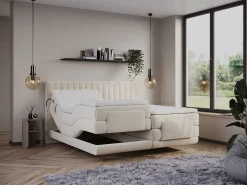 Conjunto completo boxspring 2x90x200 cm veludo bege - DONISI de PALACIO