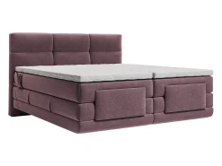 Conjunto completo Boxspring elétrico 2 x 90 x 200 cm king size Bordô Tecido - LODI da Palacio