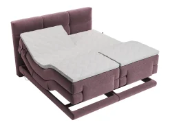 Conjunto completo Boxspring elétrico 2 x 90 x 200 cm king size Bordô Tecido - LODI da Palacio