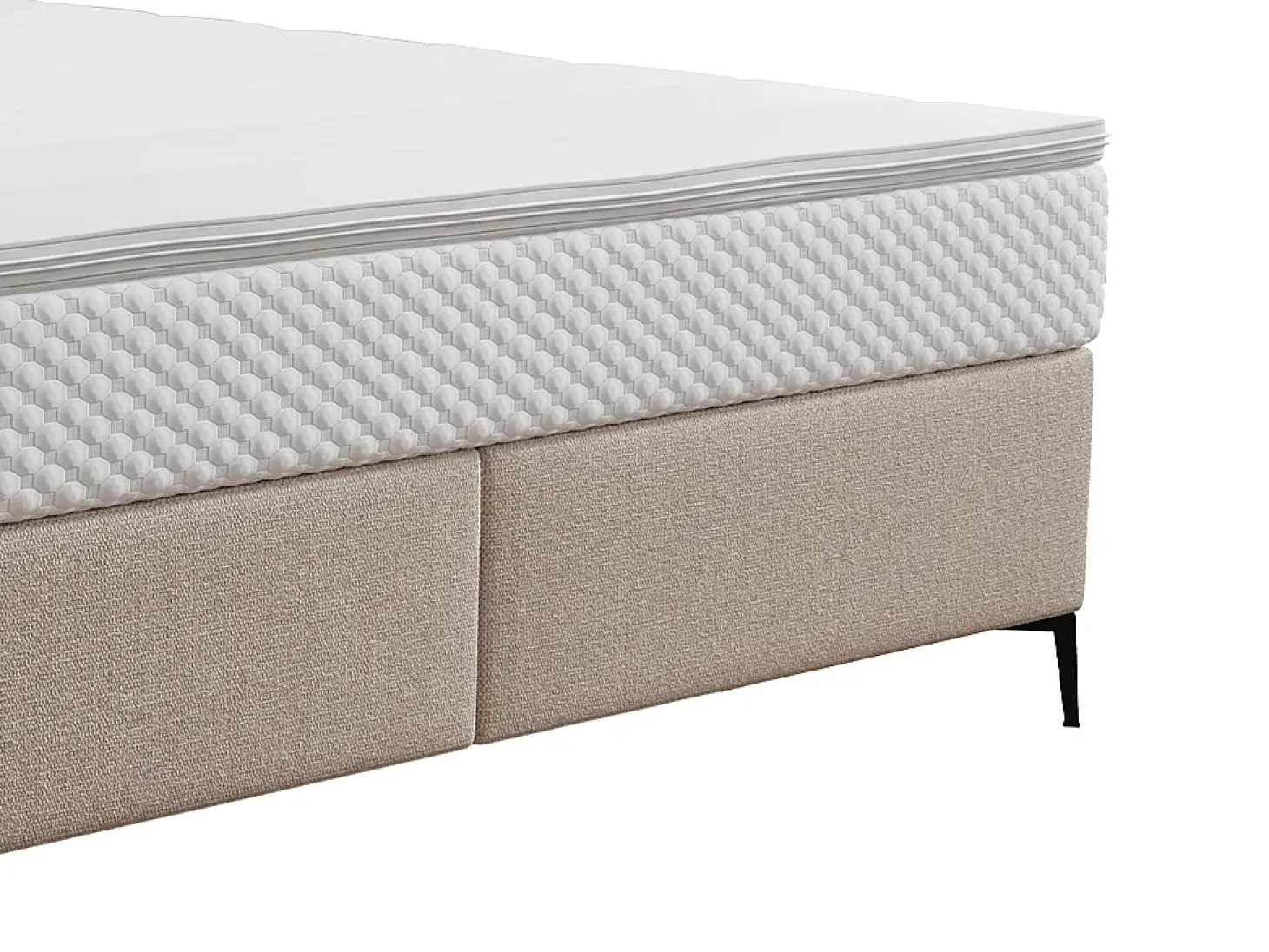 Conjunto completo boxspring 180 x 200 cm tecido bege - INAO de YSMÉE