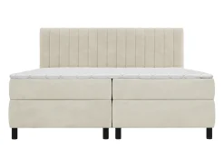 Conjunto completo boxspring 2 x 90 x 200 cm tamanho king Bege Veludo - DONISI de PALACIO