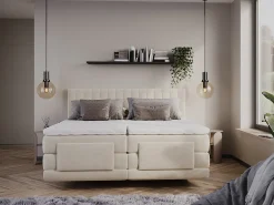 Conjunto completo boxspring 2x80x200 cm veludo bege - DONISI de PALACIO