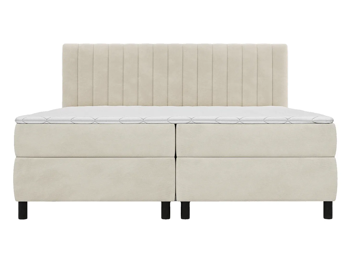 Conjunto completo boxspring 2 x 80 x 200 cm queen size Bege Veludo - DONISI de PALACIO