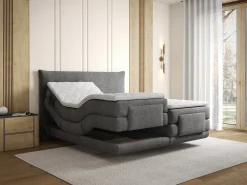 Conjunto completo Boxspring elétrico 2 x 90 x 200 cm king size Antracite Tecido - ZANORO da Palacio