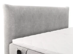 Conjunto completo Boxspring elétrico 2 x 80 x 200 cm queen size Cinzento claro Tecido - ZANORO de Palacio