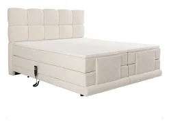 Conjunto completo boxspring elétrico 2x90x200 cm bouclé bege - OMILA de PALACIO