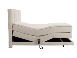 Conjunto completo boxspring elétrico 2x90x200 cm bouclé bege - OMILA de PALACIO