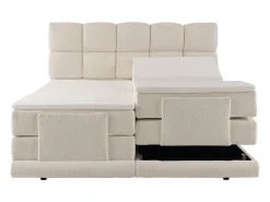 Conjunto completo boxspring elétrico 2x90x200 cm bouclé bege - OMILA de PALACIO