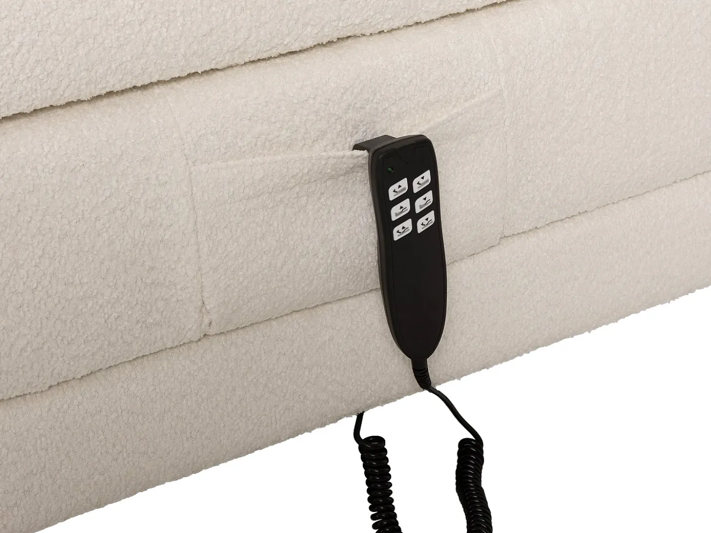 Conjunto completo boxspring elétrico 2x90x200 cm bouclé bege - OMILA de PALACIO