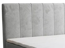 Conjunto completo boxspring 180x200 cm veludo cinza-claro - HIDA de YSMÉE