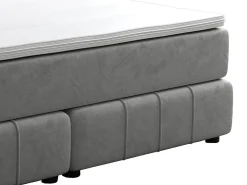 Conjunto completo boxspring 180x200 cm veludo cinza-claro - HIDA de YSMÉE