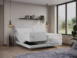 Conjunto completo boxspring 2x80x200 cm veludo cinza-claro - DONISI de PALACIO