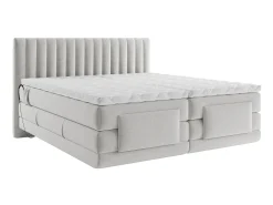 Conjunto completo boxspring 2x80x200 cm veludo cinza-claro - DONISI de PALACIO