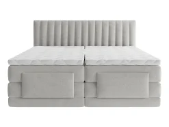 Conjunto completo boxspring 2x80x200 cm veludo cinza-claro - DONISI de PALACIO