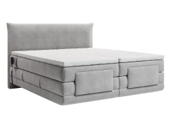 Conjunto completo Boxspring elétrico 2 x 90 x 200 cm king size Cinza claro Tecido - ZANORO de Palacio