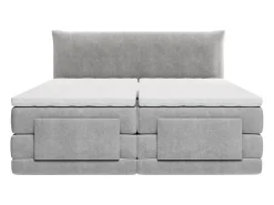 Conjunto completo Boxspring elétrico 2 x 90 x 200 cm king size Cinza claro Tecido - ZANORO de Palacio
