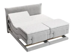 Conjunto completo Boxspring elétrico 2 x 90 x 200 cm king size Cinza claro Tecido - ZANORO de Palacio