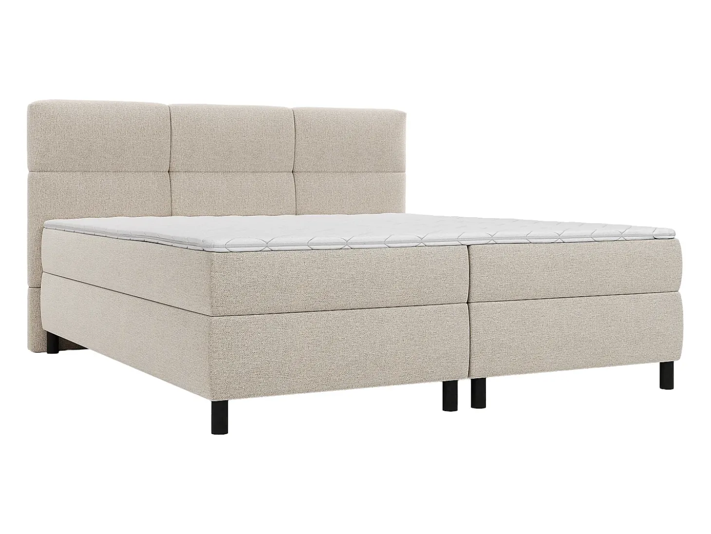 Conjunto completo boxspring 2 x 80 x 200 cm queen size Bege Tecido - LODI de PALACIO