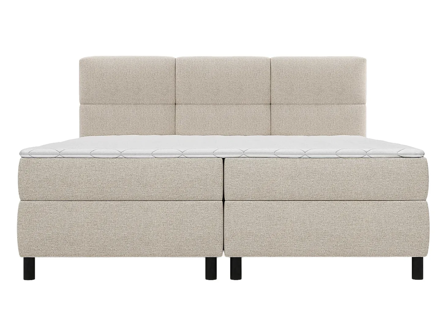 Conjunto completo boxspring 2 x 80 x 200 cm queen size Bege Tecido - LODI de PALACIO