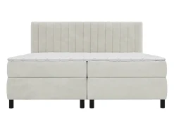 Conjunto completo boxspring 2 x 90 x 200 cm king size Cinzento claro Veludo - DONISI de PALACIO