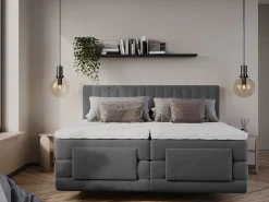 Conjunto completo Boxspring elétrico 2 x 90 x 200 cm king size Antracite Tecido - DONISI de Palacio