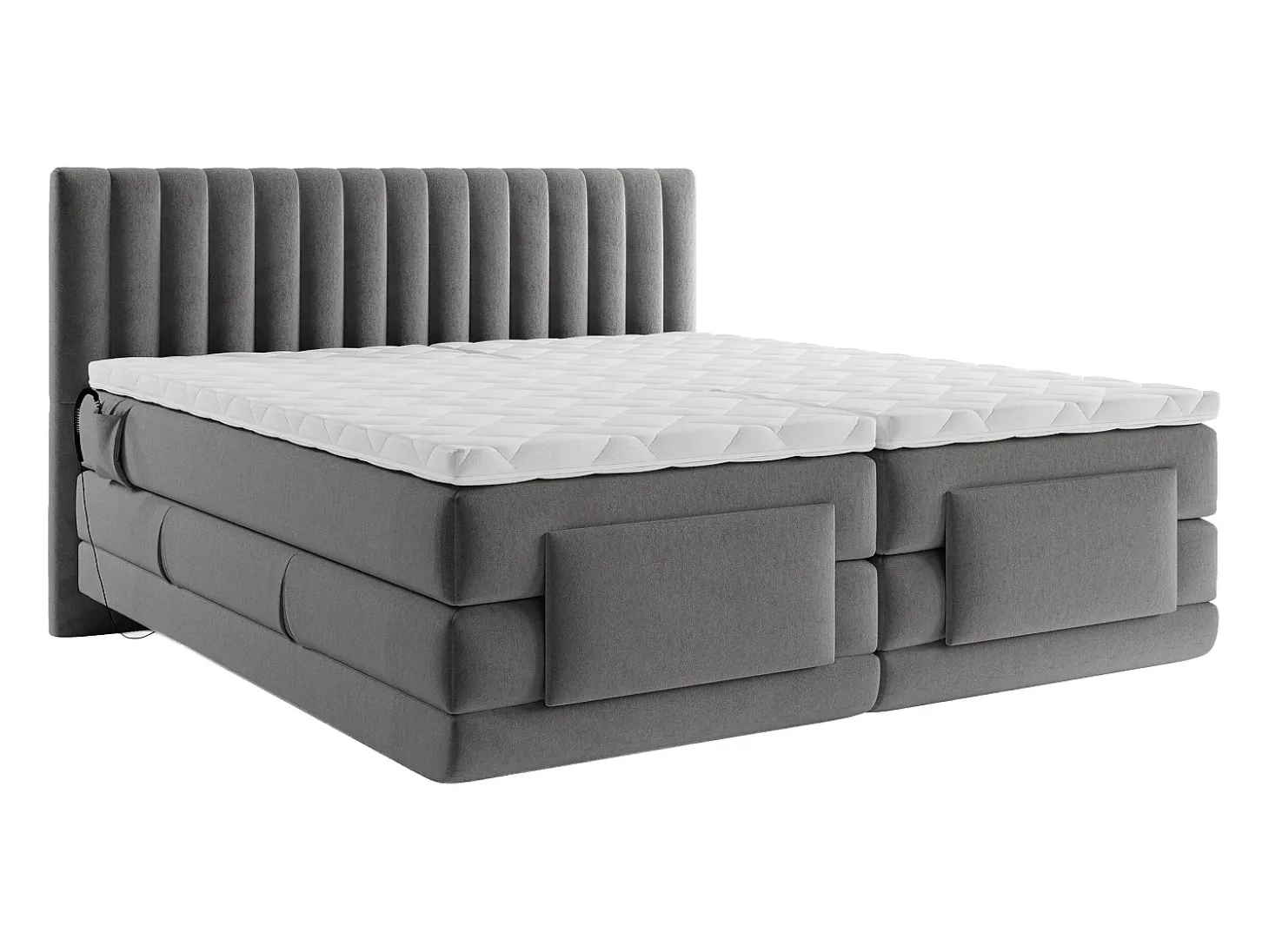 Conjunto completo Boxspring elétrico 2 x 90 x 200 cm king size Antracite Tecido - DONISI de Palacio