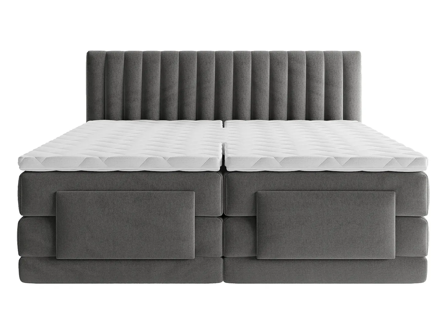 Conjunto completo Boxspring elétrico 2 x 90 x 200 cm king size Antracite Tecido - DONISI de Palacio